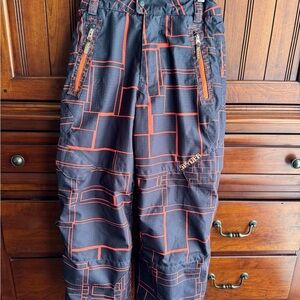 Spyder Black and Orange Ski Pants - Boys